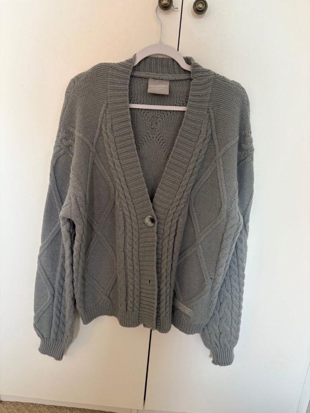 Taylor Swift TTPD Cardigan MD/LG Official Merch Grey Cable Knit Worn Once